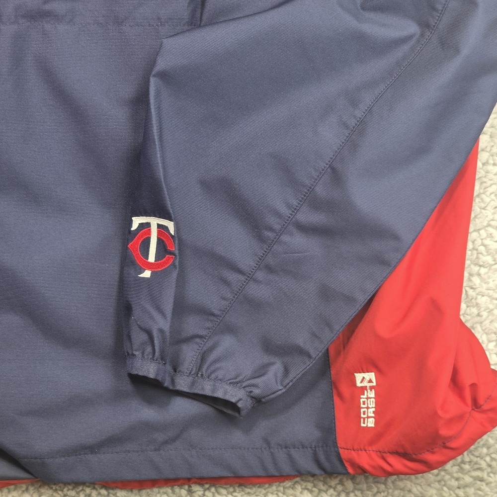 Vtg Majestic Minnesota Twins Dugout Jacket MLB 1/4 Zip Pullover Windbreaker 2XL‎ - Picture 5 of 9